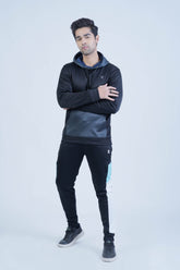 Casual Black Hoodie with a Relaxed Feel -  Men's Hoodie Black and Grey - Xea Clothing